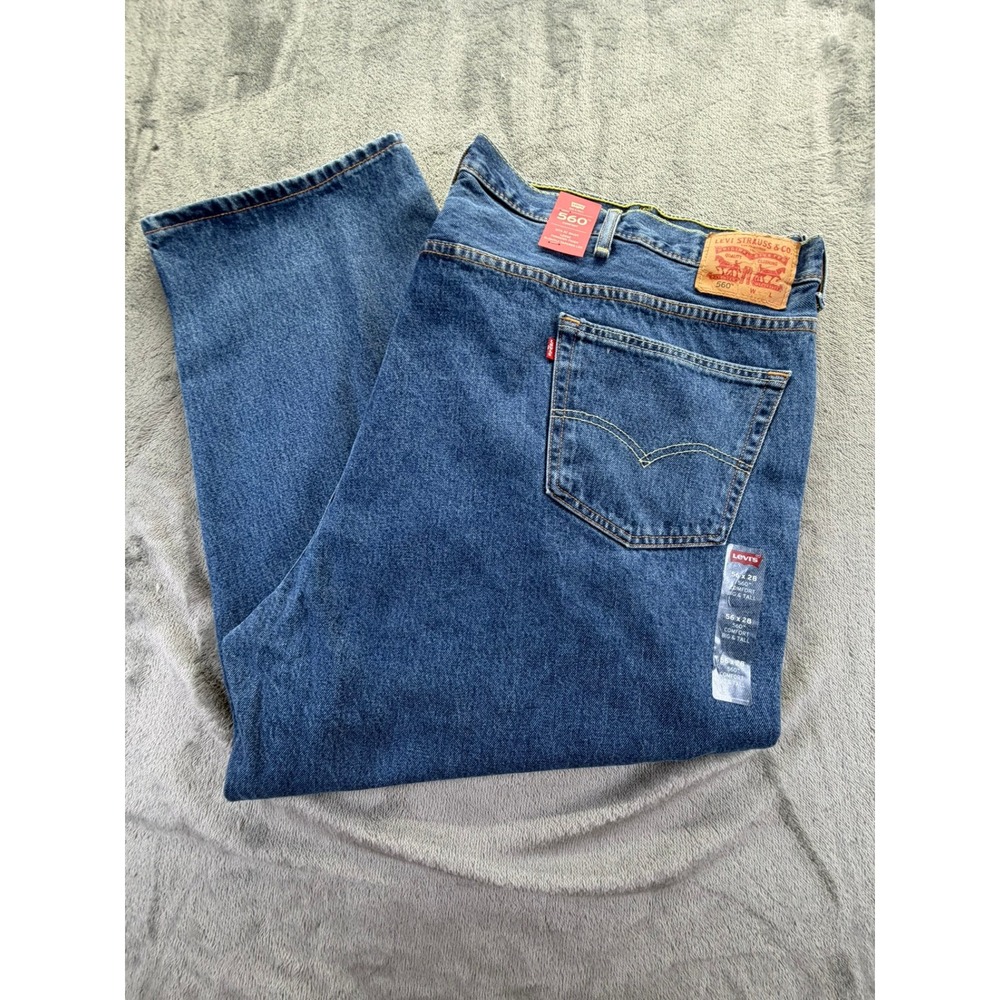 Levis 560 Comfort Fit Jeans Mens 56x28 Blue Big & Tall 01560-4891 NEW